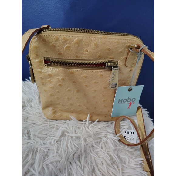 HOBO Ostrich Crossbody Bag - Camel Color New Purse Handbag purse - Picture 1 of 8